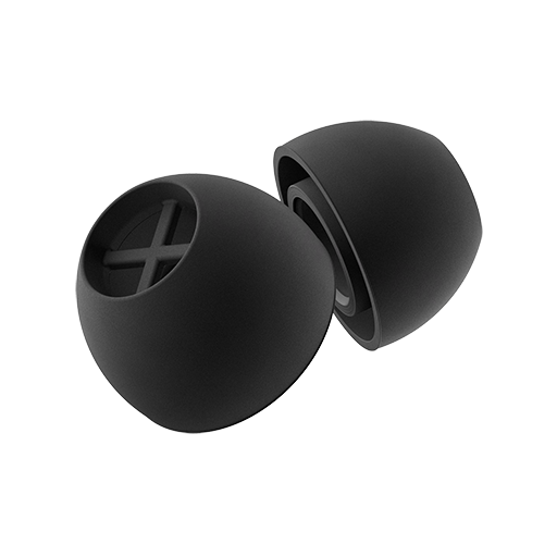 ADAPTATEUR D'OREILLE EN SILICONE "M", NOIR, 5PAIRES